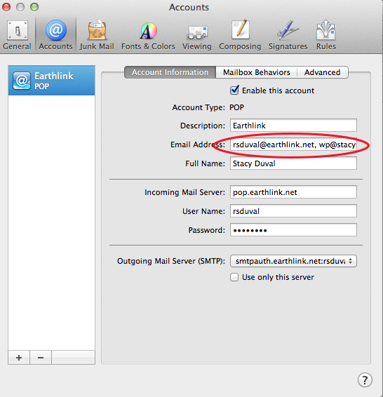 apple mail preference accounts pane